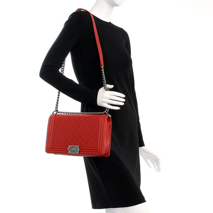 Chanel Caviar Quilted New Medium Boy Flap Red 2 of 7