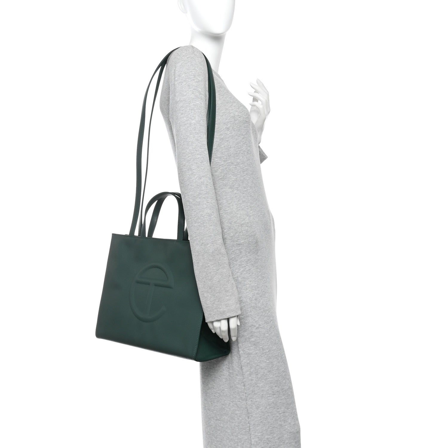Telfar Vegan Leather Medium Shopping Bag Dark Olive 2 of 11