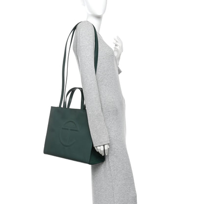 Telfar Vegan Leather Medium Shopping Bag Dark Olive 2 of 11