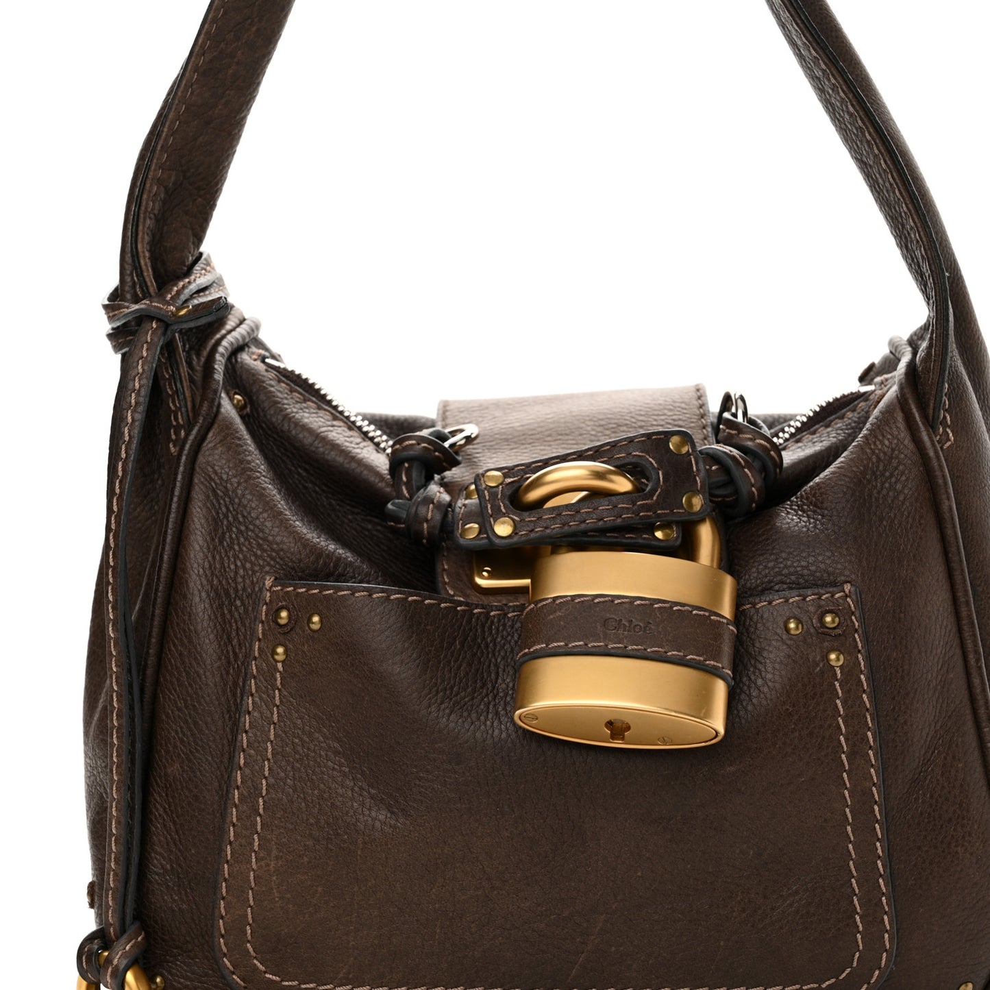Calfskin Small Paddington Hobo Brown