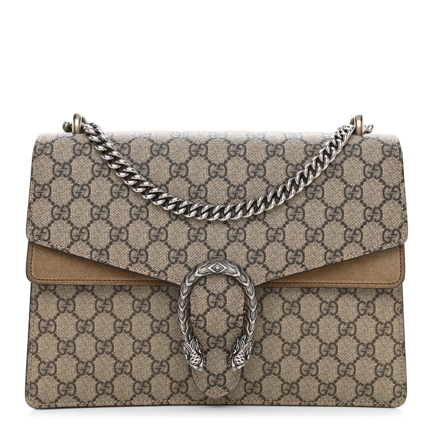 Gucci GG Supreme Monogram Medium Dionysus Shoulder Bag Taupe 1 of 9