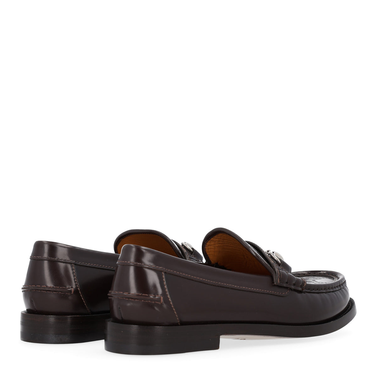 Gucci Calfskin GG Embossed Horsebit Loafers 8 Cocoa 5 of 11