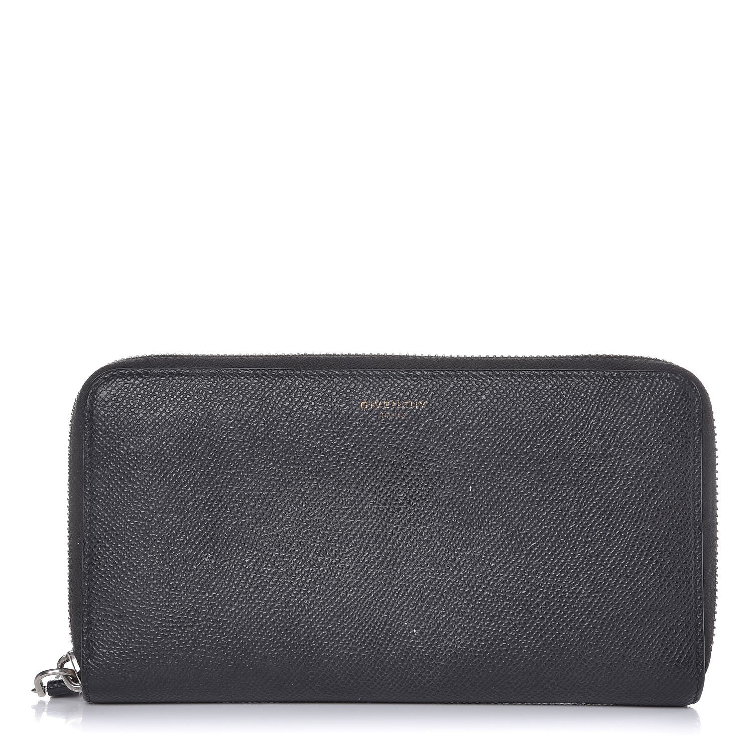 Givenchy Grained Calfskin Zip Around Wallet Black 1 of 9