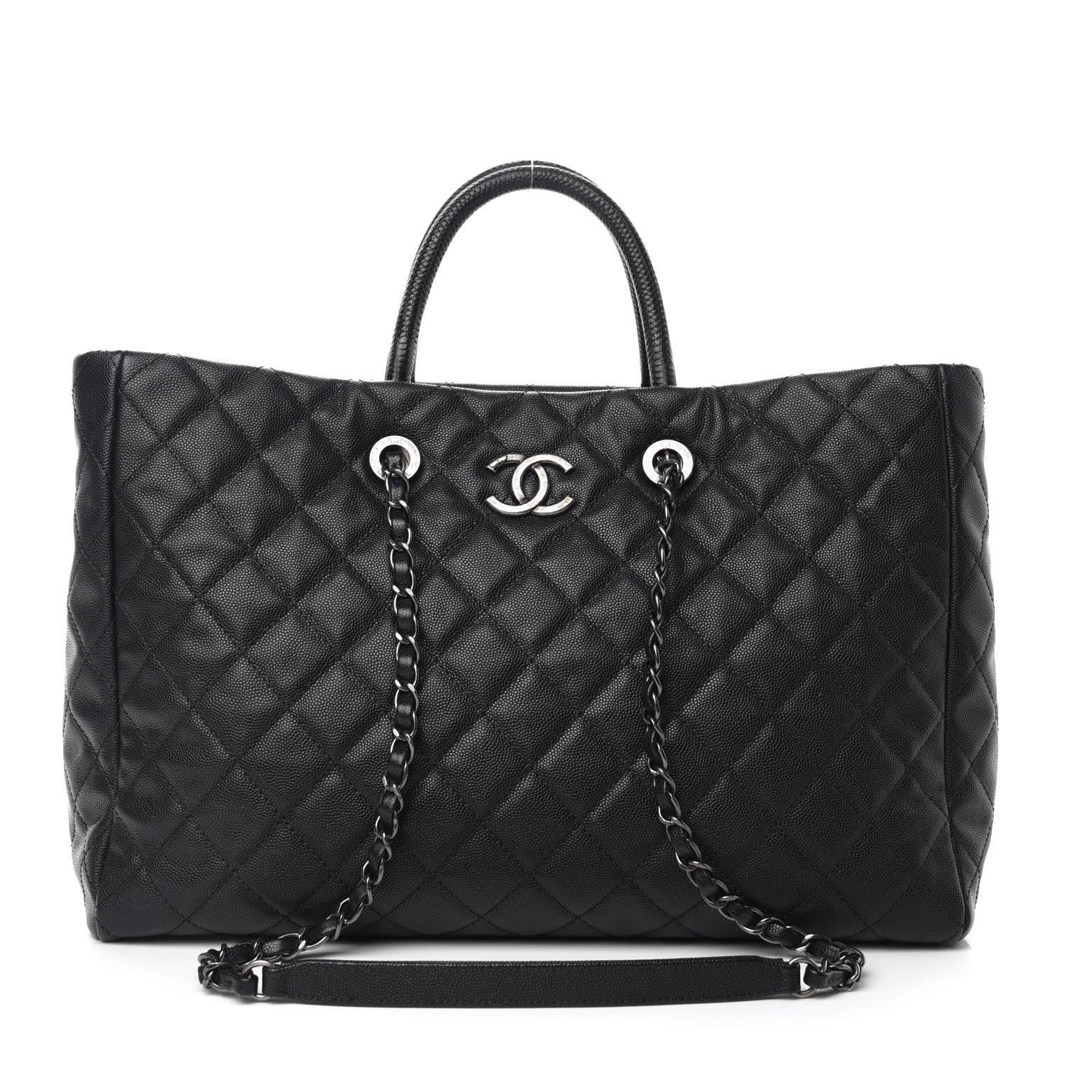 Chanel Caviar Quilted Large Coco Handle Shopping Tote Black 1 of 11