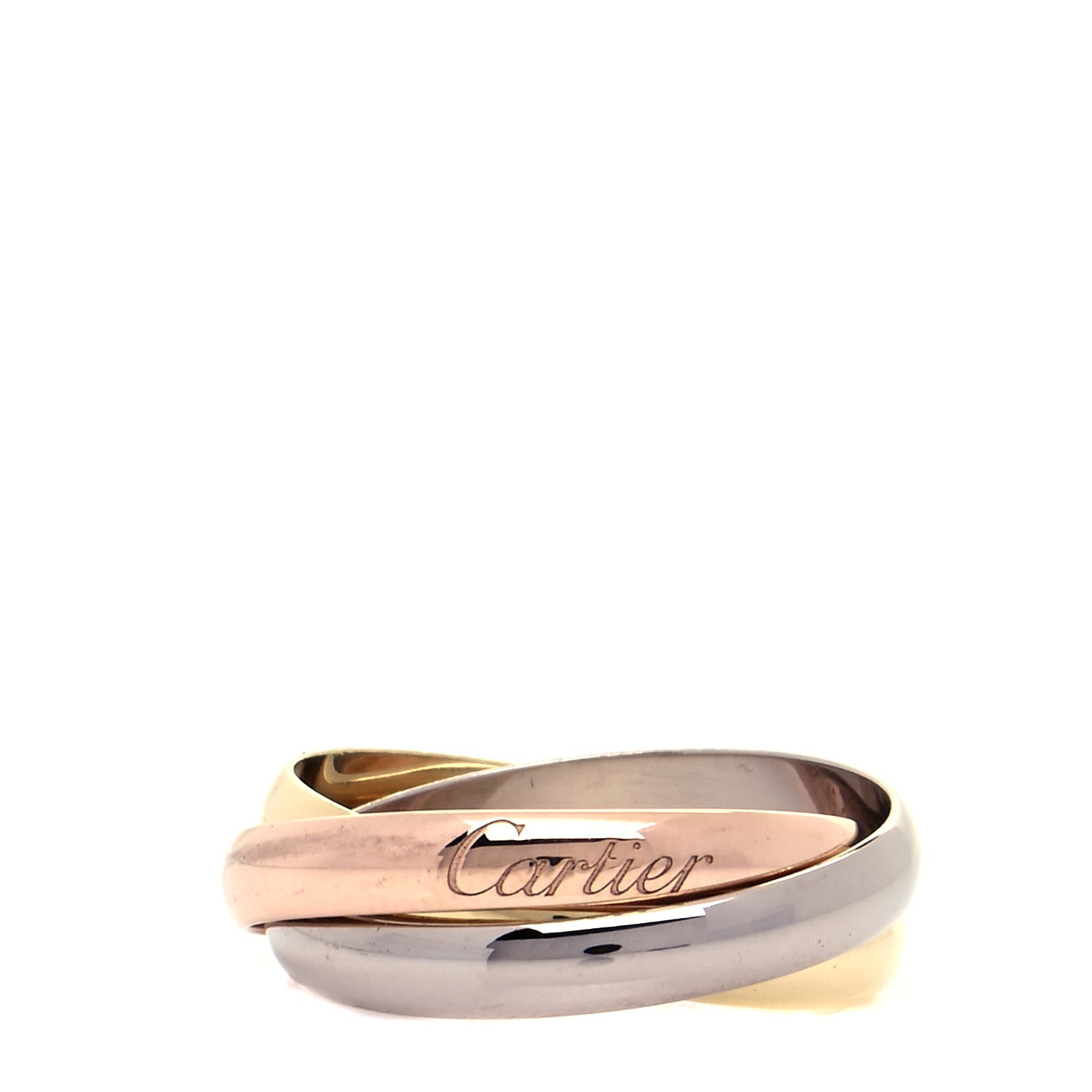 Cartier 18K Pink Yellow White Gold Classic Trinity Ring 49 5 1 of 5