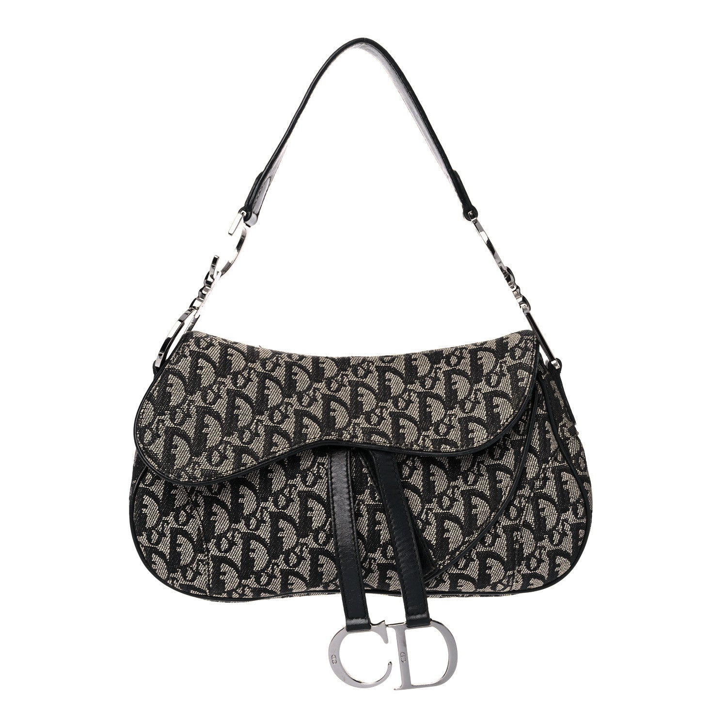 Christian Dior Monogram Double Saddle Bag Black 1 of 14