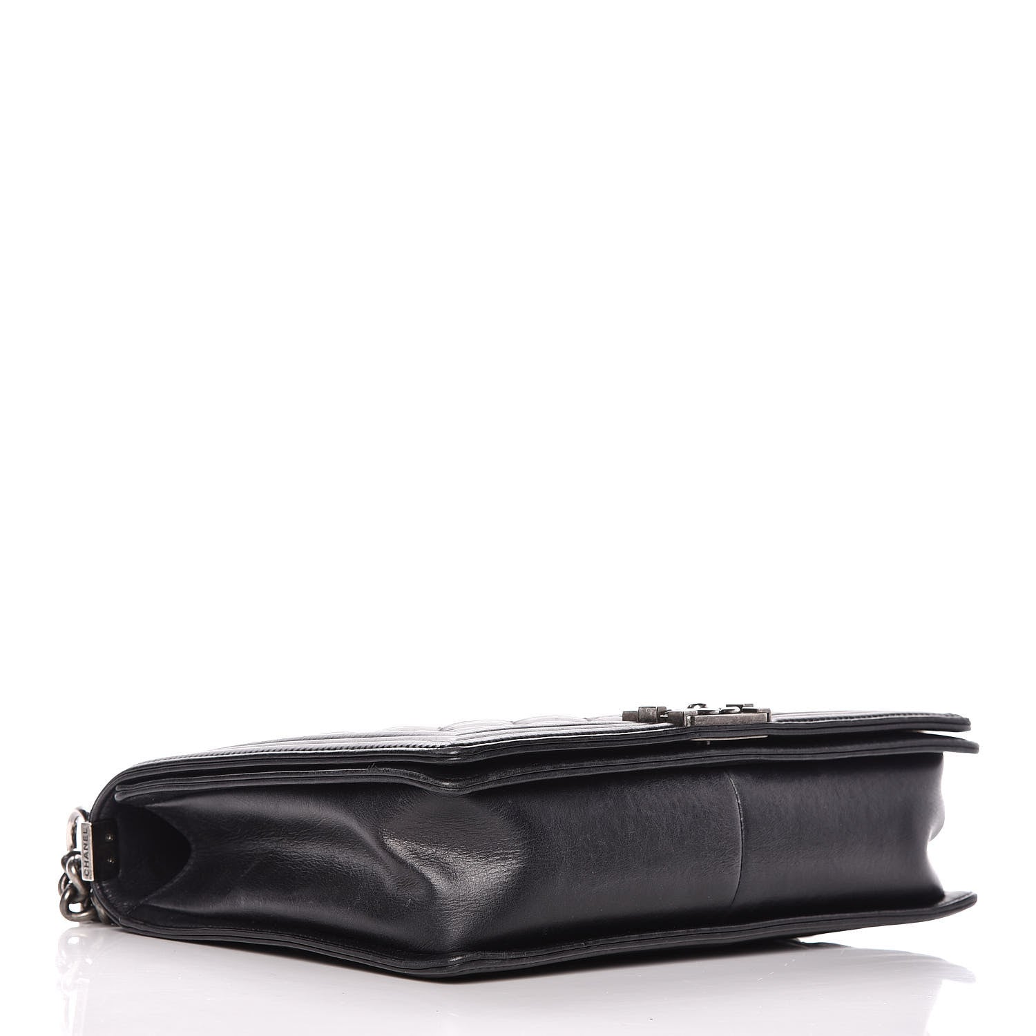 Chanel Calfskin Embossed Stitch Large Boy Flap Black 4 of 19