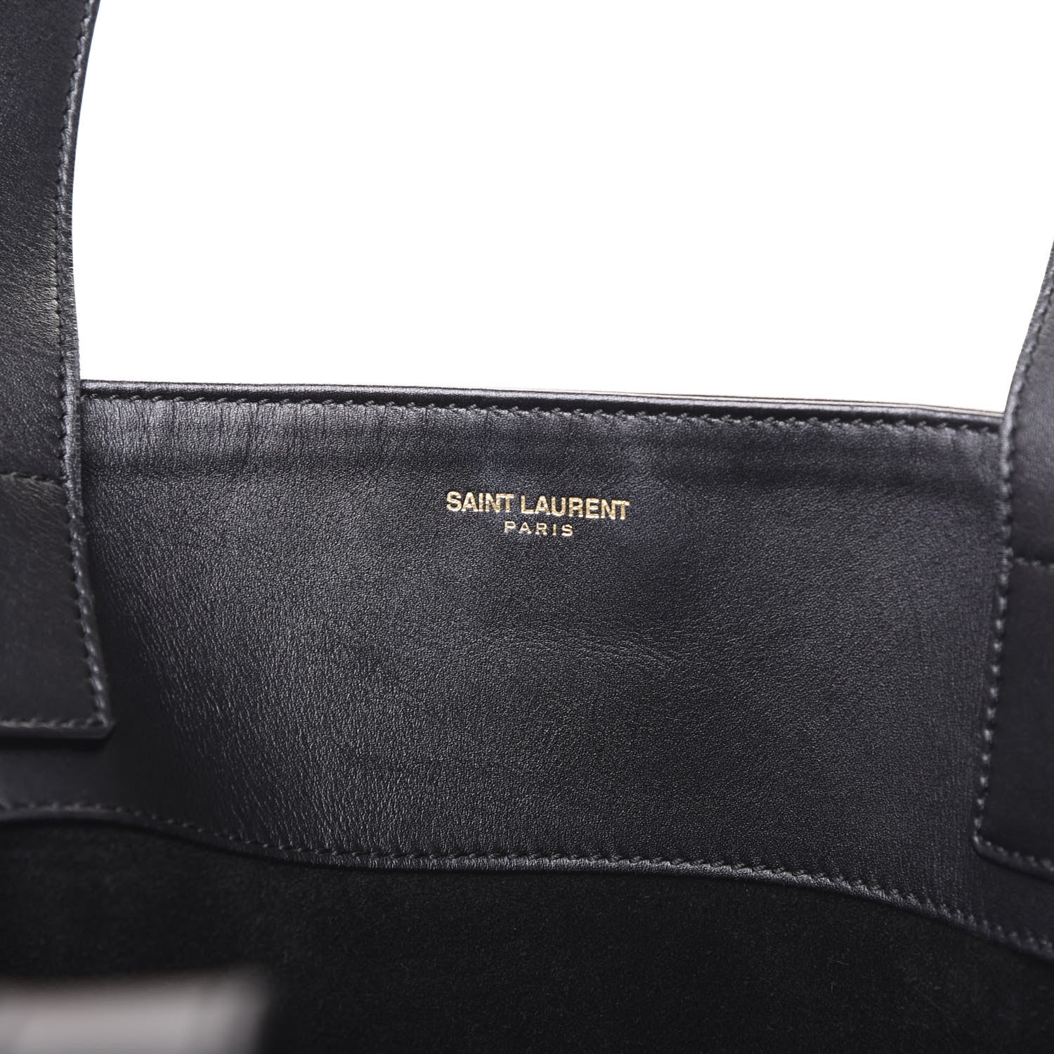 Saint Laurent Calfskin Suede North South Reversible Shopping Tote Black 5 of 10