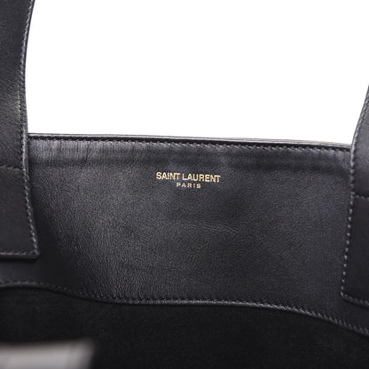 Saint Laurent Calfskin Suede North South Reversible Shopping Tote Black 5 of 10
