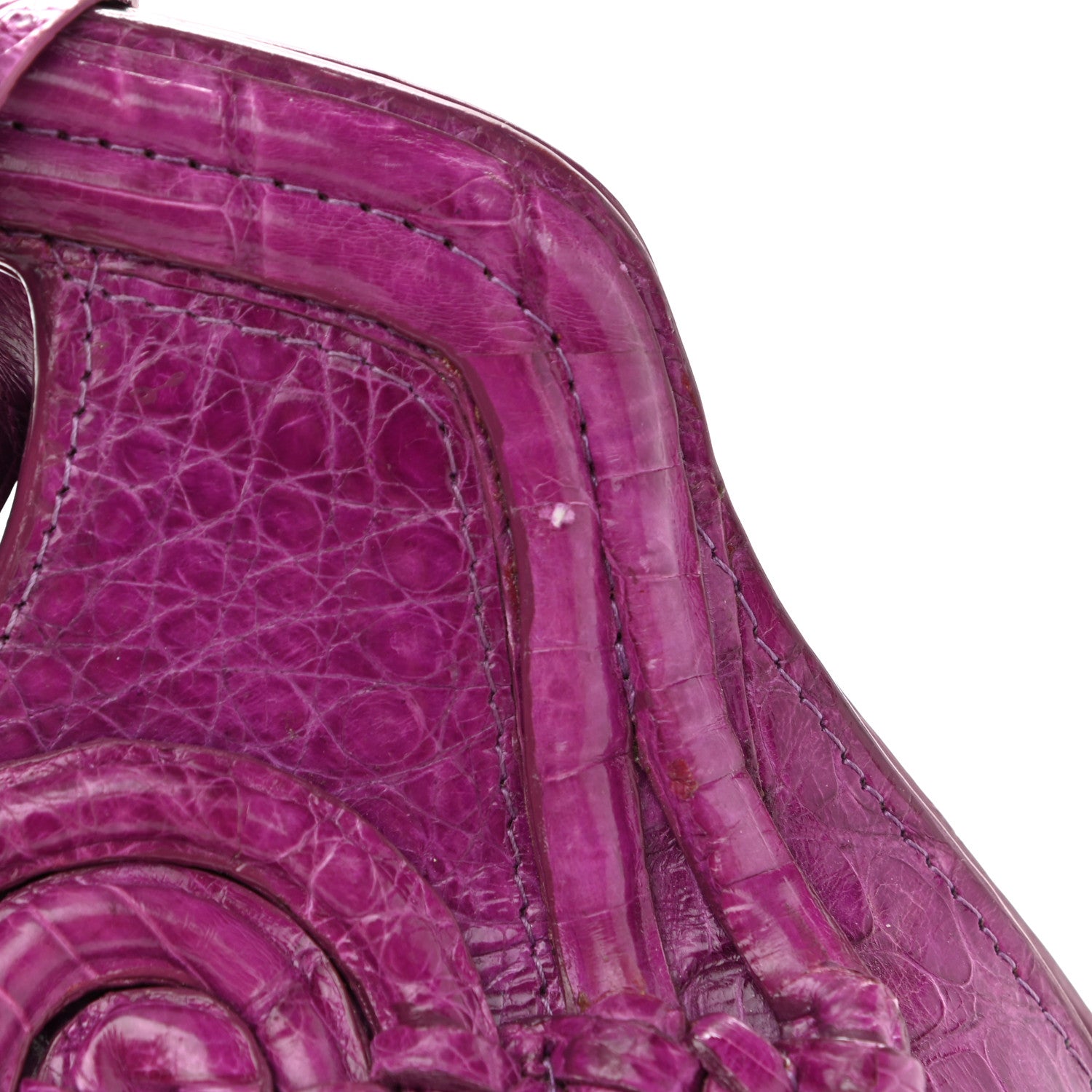 Nancy Gonzalez Crocodile Satchel Fuchsia 14 of 16