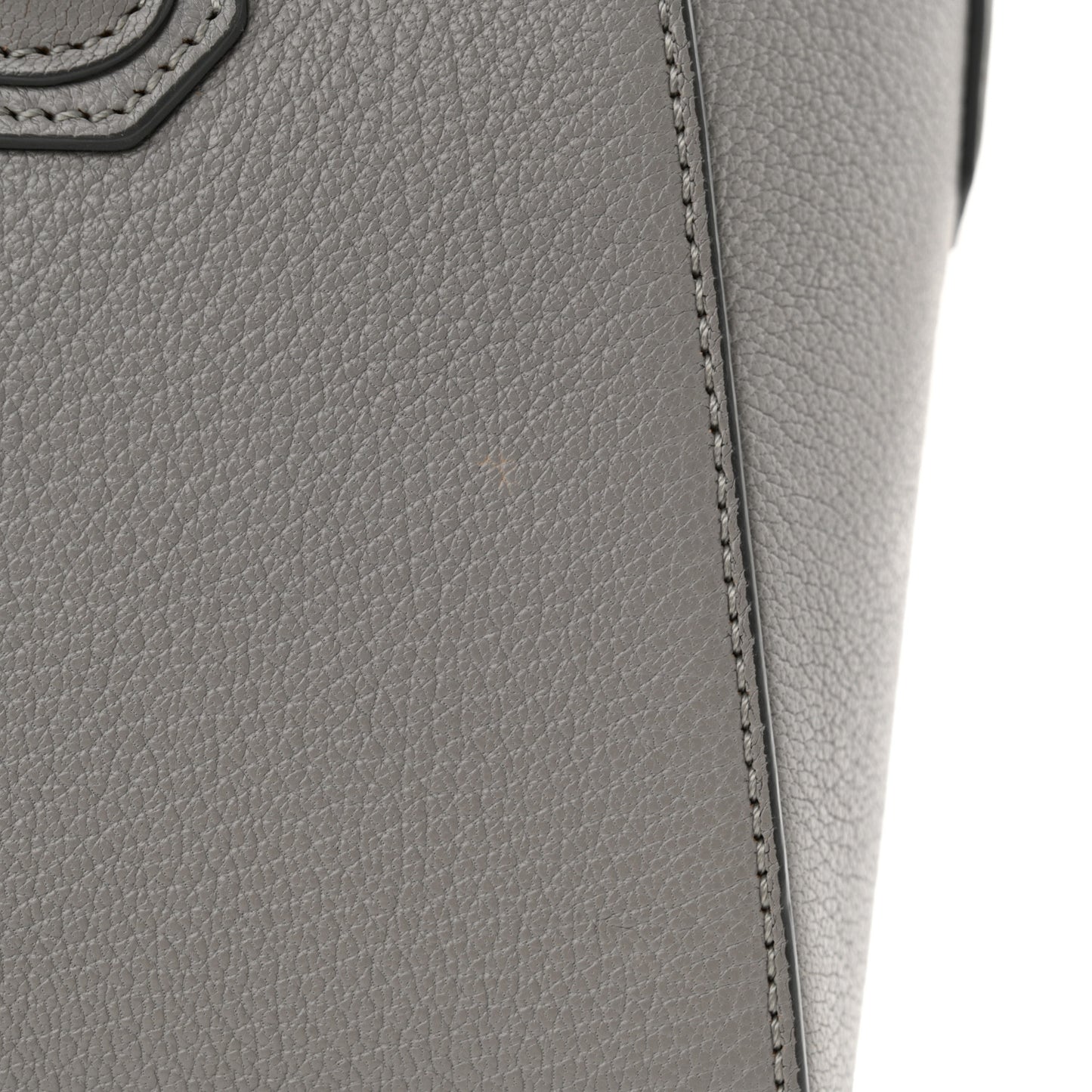 Sugar Goatskin Mini Antigona Pearl Grey