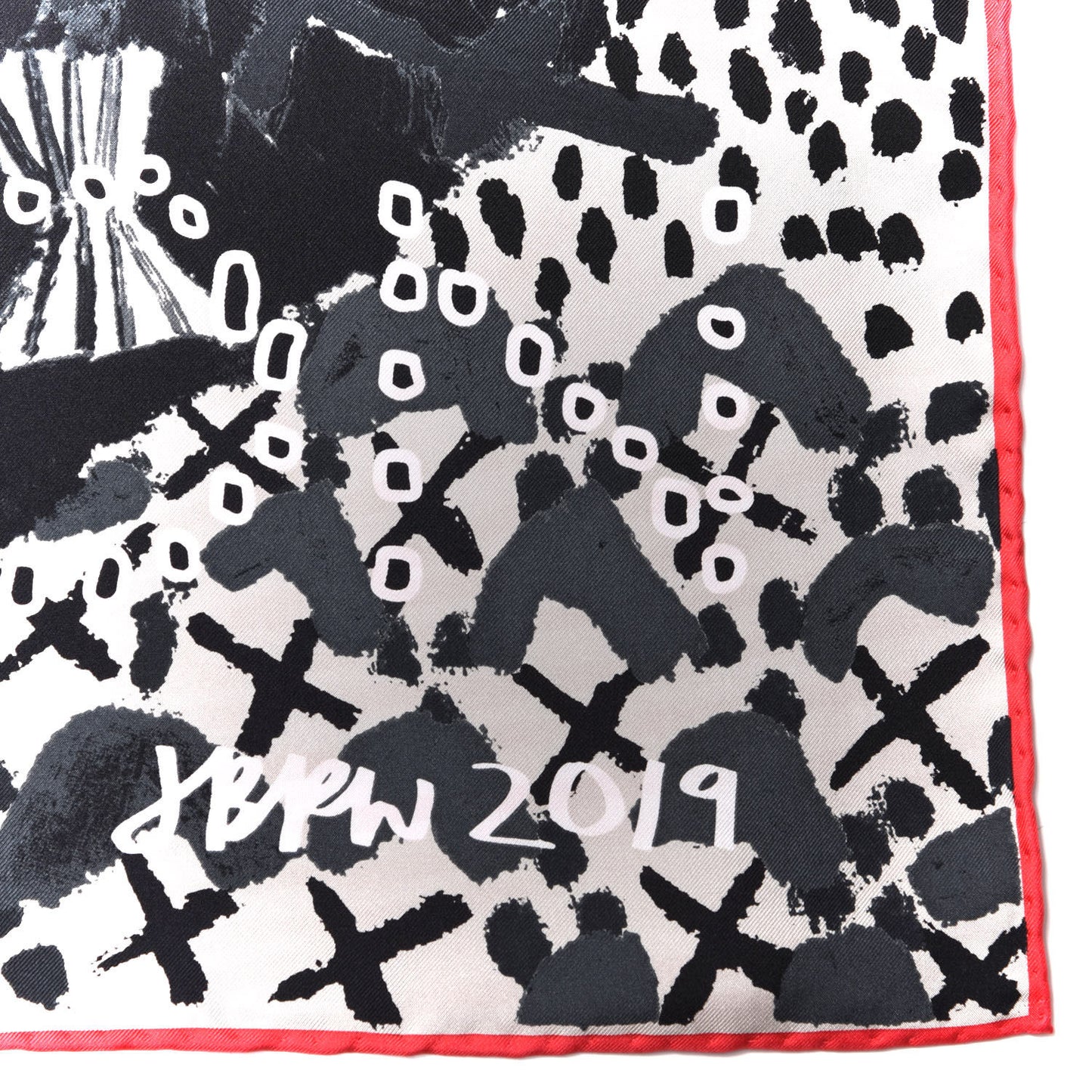 Jonas Wood Silk Graphic Square Scarf Black