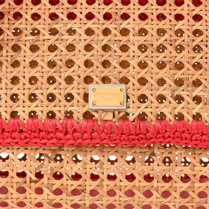 Dolce & Gabbana Woven Raffia Miss Sicily Satchel Red 6 of 10