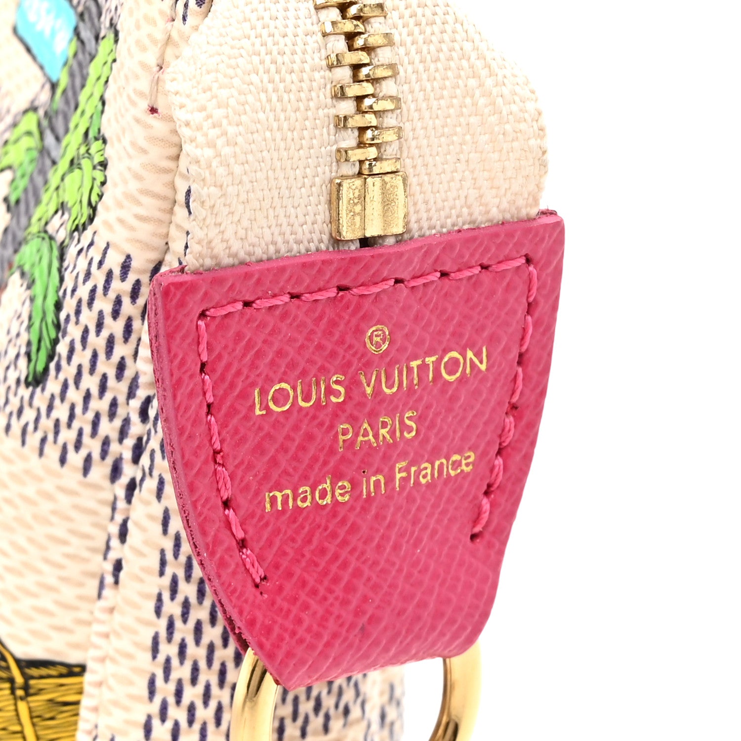 Louis Vuitton Damier Azur 2021 Christmas Animation Hollywood Mini Pochette Accessories Fuchsia 6 of 12