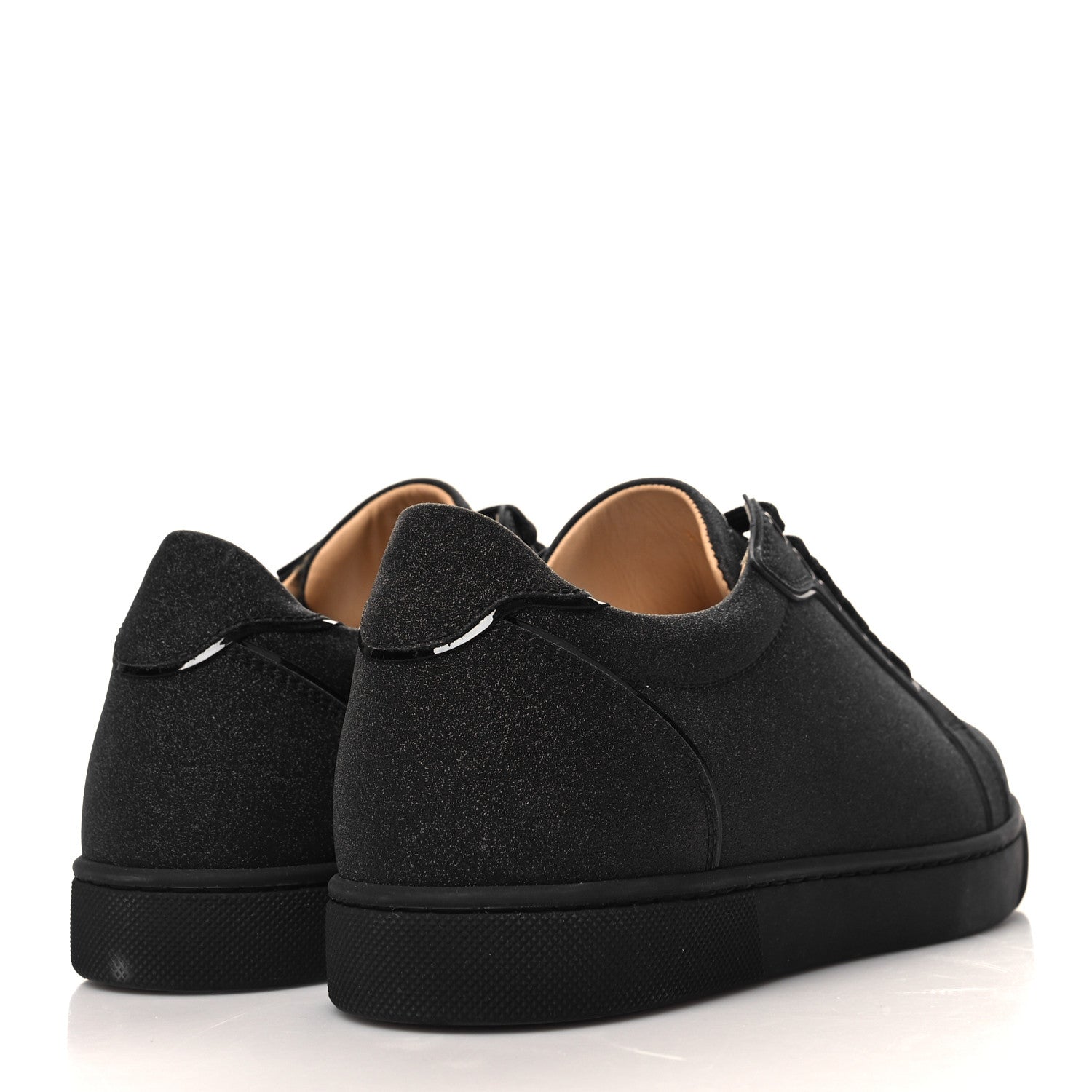 Christian Louboutin Glitter Calfskin Vieira Flat Sneakers 38 Black 4 of 10