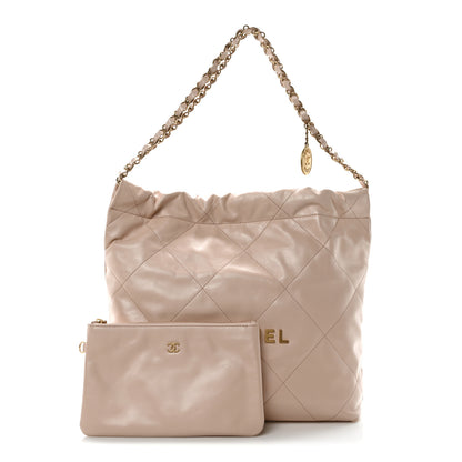 Chanel Calfskin Quilted Small Chanel 22 Light Pink 3 of 12