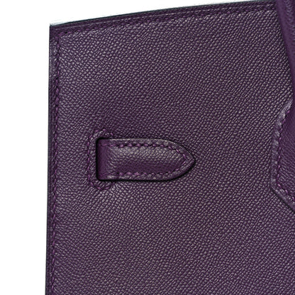 Hermes Madame Calfskin Birkin Sellier 25 Cassis 14 of 34