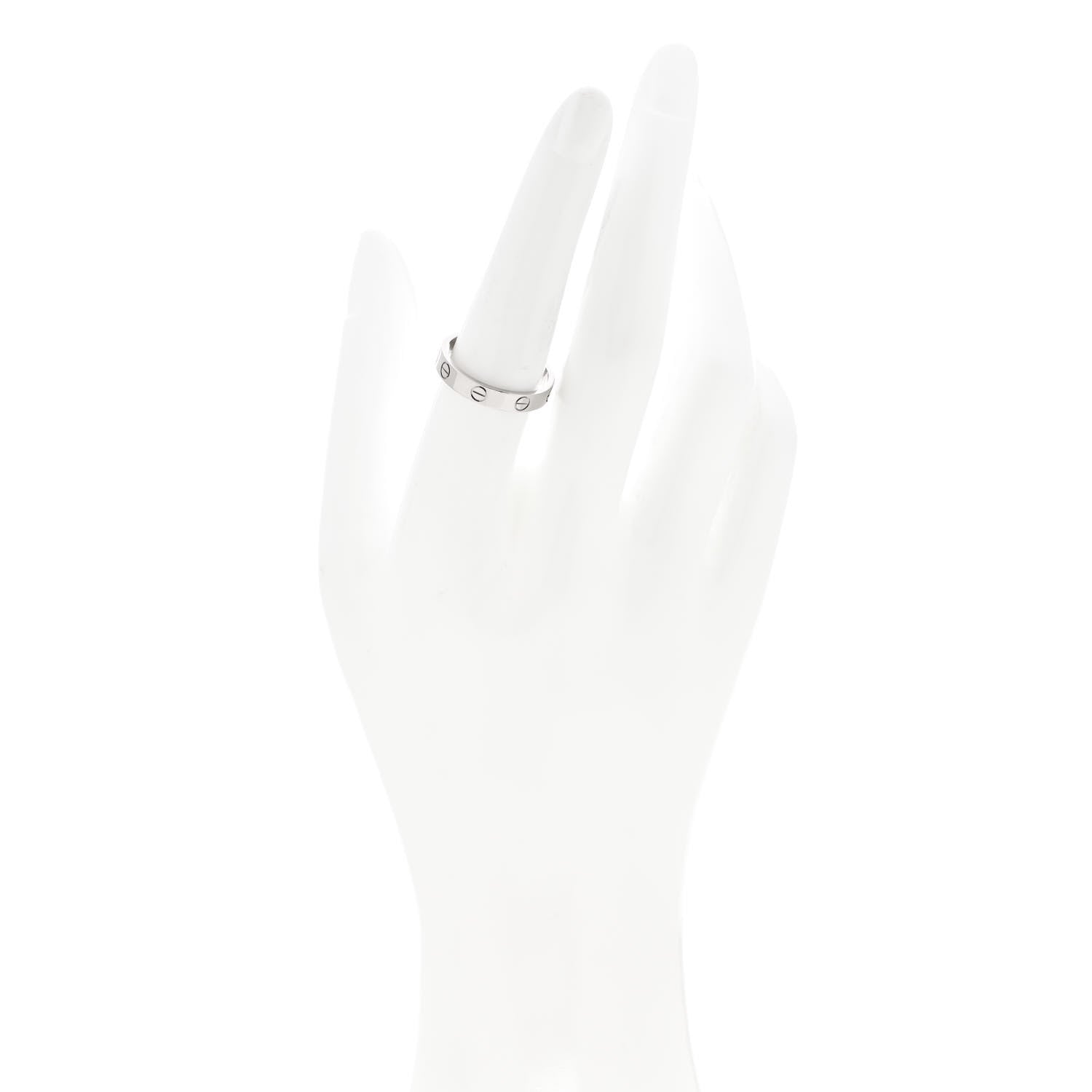 Cartier 18K White Gold 3.5mm LOVE Wedding Band Ring 56 7.5 2 of 5