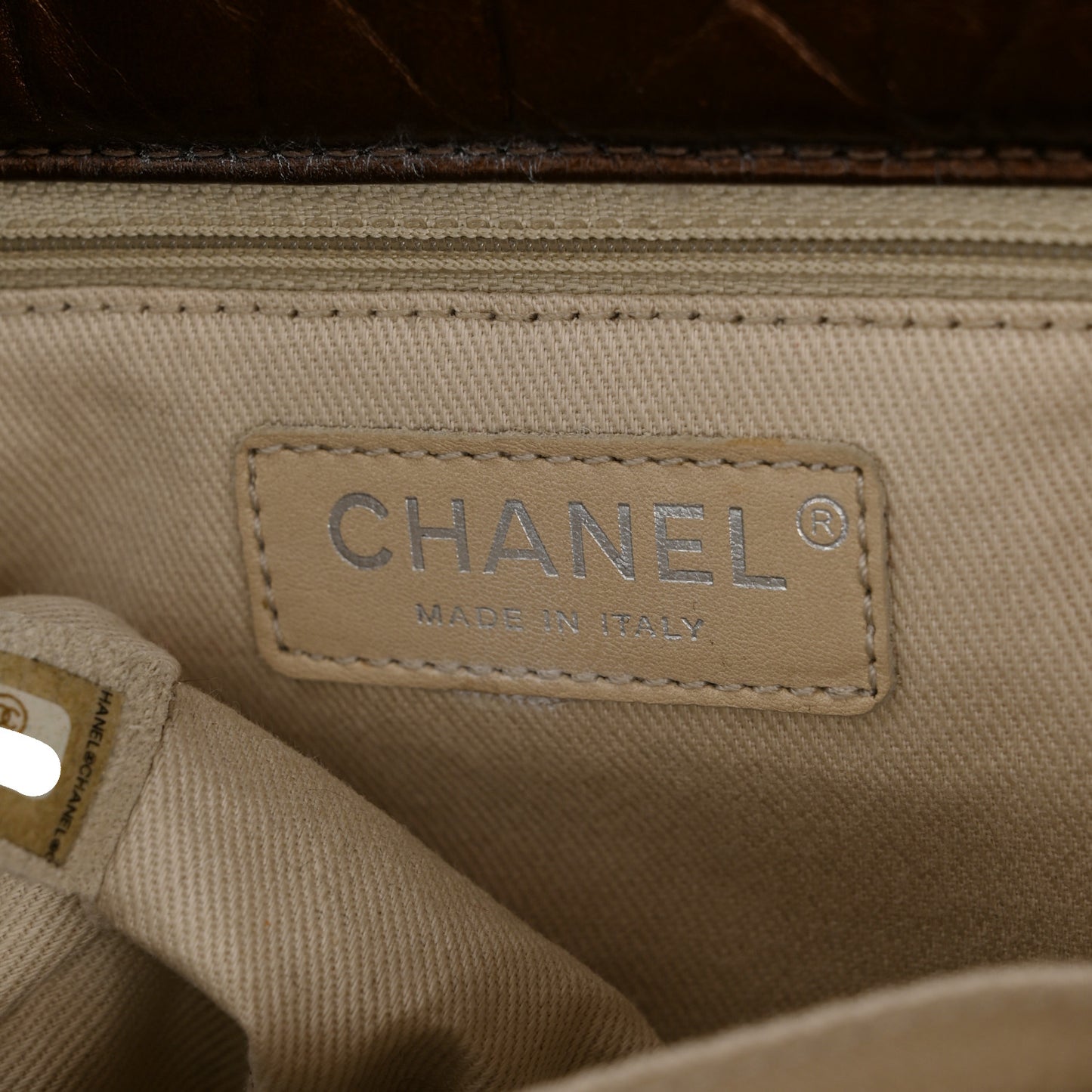 Metallic Aged Calfskin Quilted Reissue 2.55 Tote Bronze