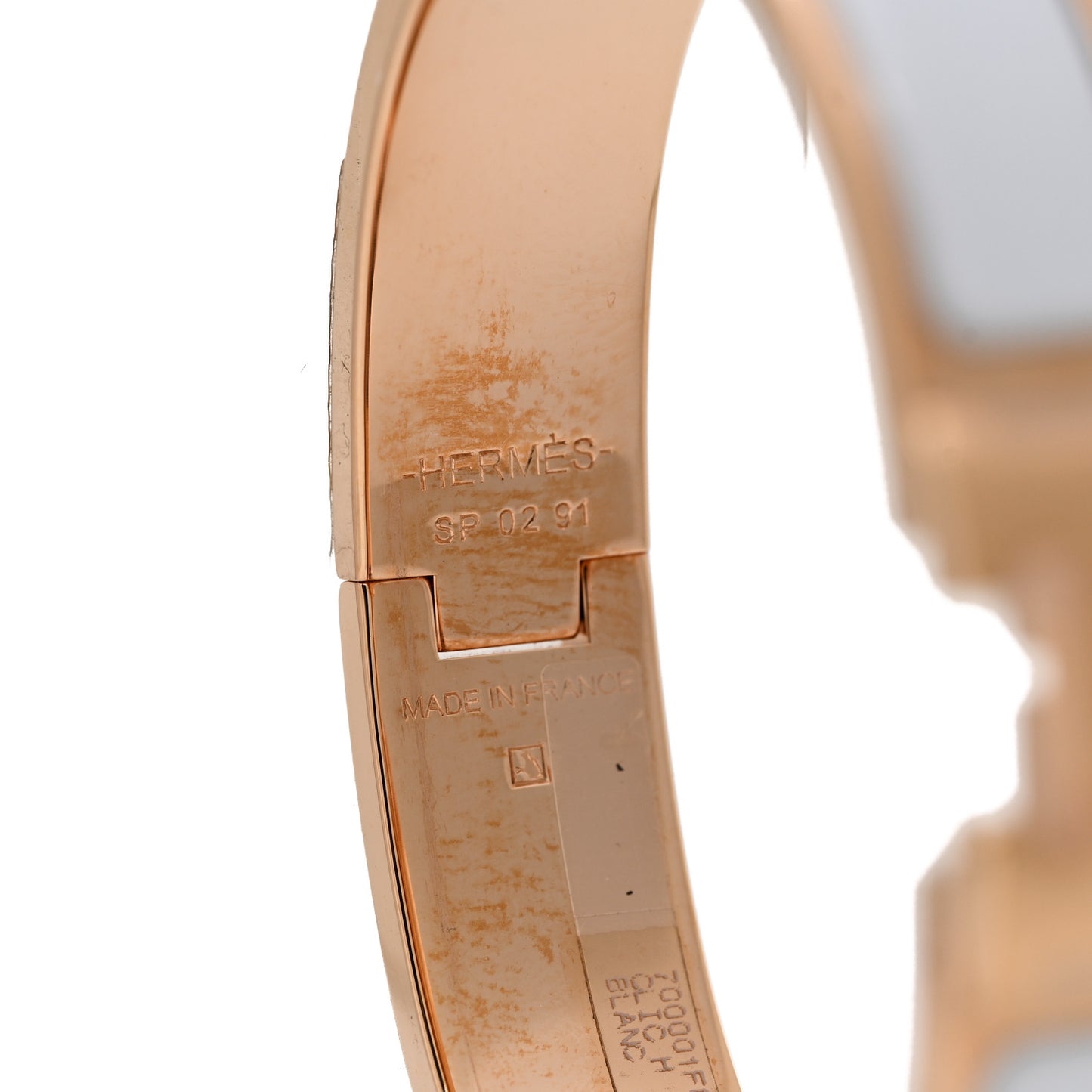 Enamel Narrow Clic Clac H Bracelet PM White