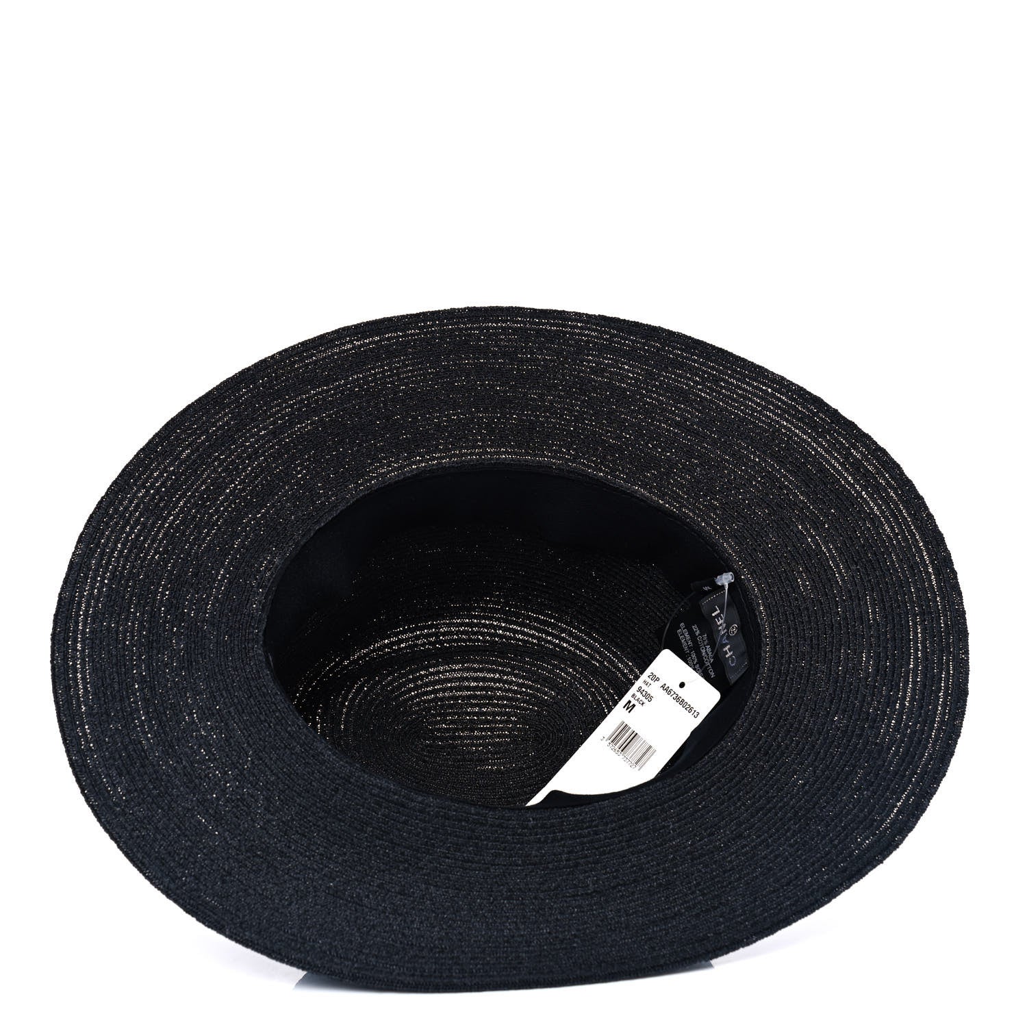 Chanel Straw Silk CC Hat M Black 3 of 3