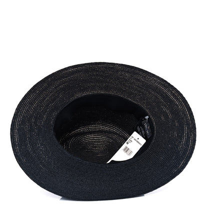 Chanel Straw Silk CC Hat M Black 3 of 3