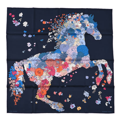 Hermes Silk Robe Legere Scarf 90 Marine Parme Rose 1 of 3