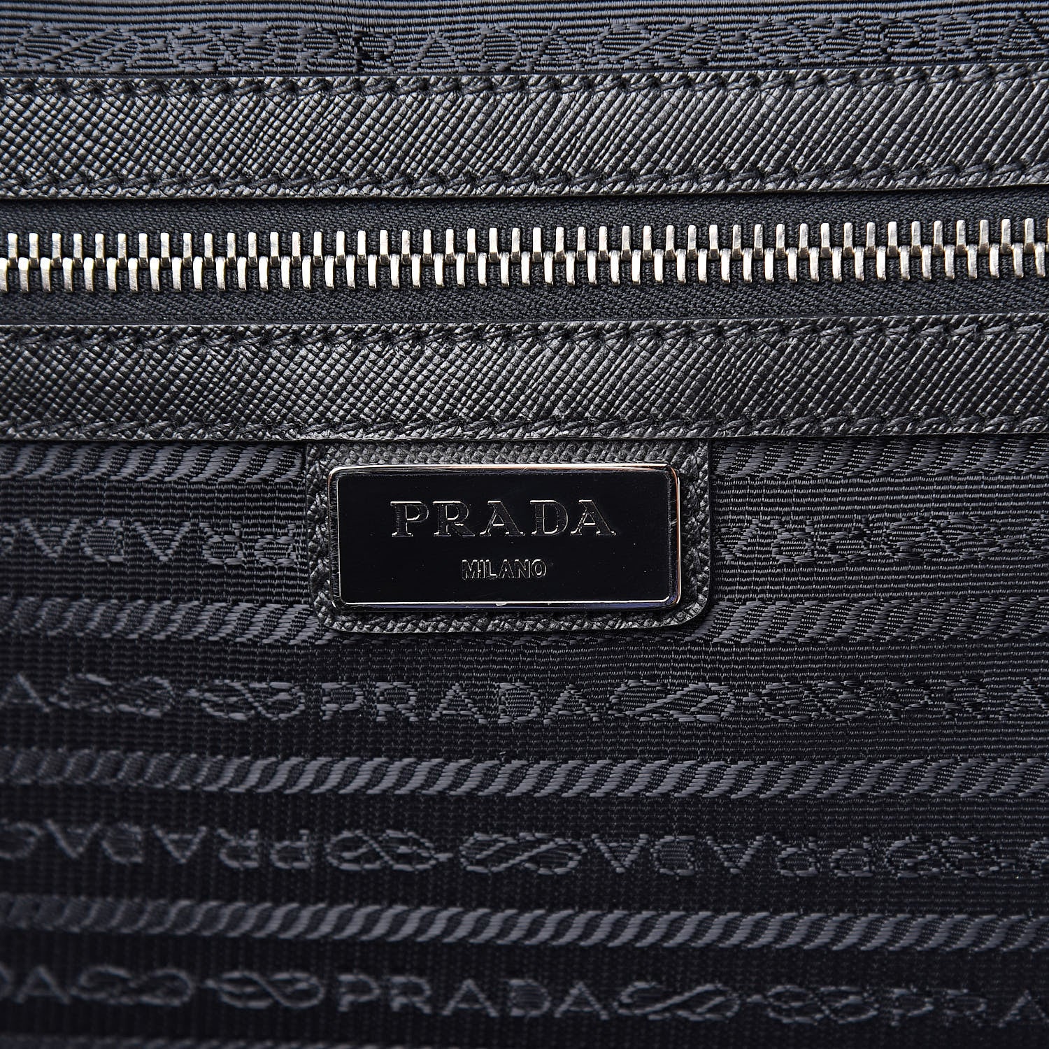 Prada Tessuto Nylon Saffiano Trolley Luggage Black 9 of 11