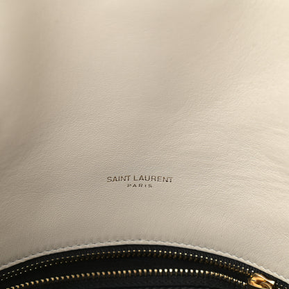 Saint Laurent Lambskin Quilted Medium Loulou Puffer Monogram Chain Satchel Crema Soft 6 of 11