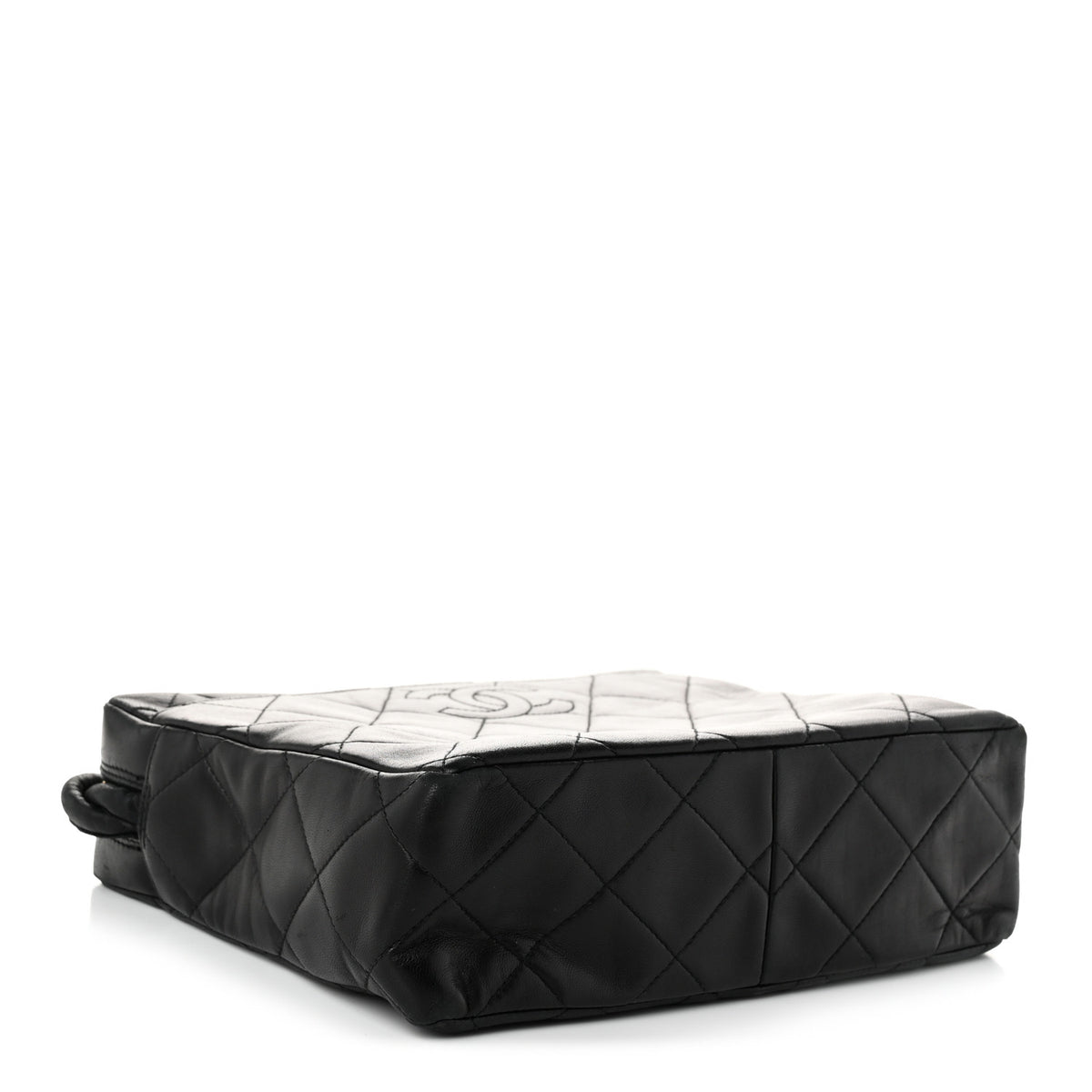 Lambskin Quilted Messenger Bag Black