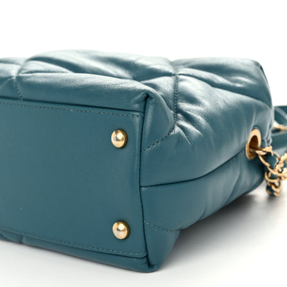 Chanel Lambskin Quilted Small Bowling Bag Turquoise 9 of 9