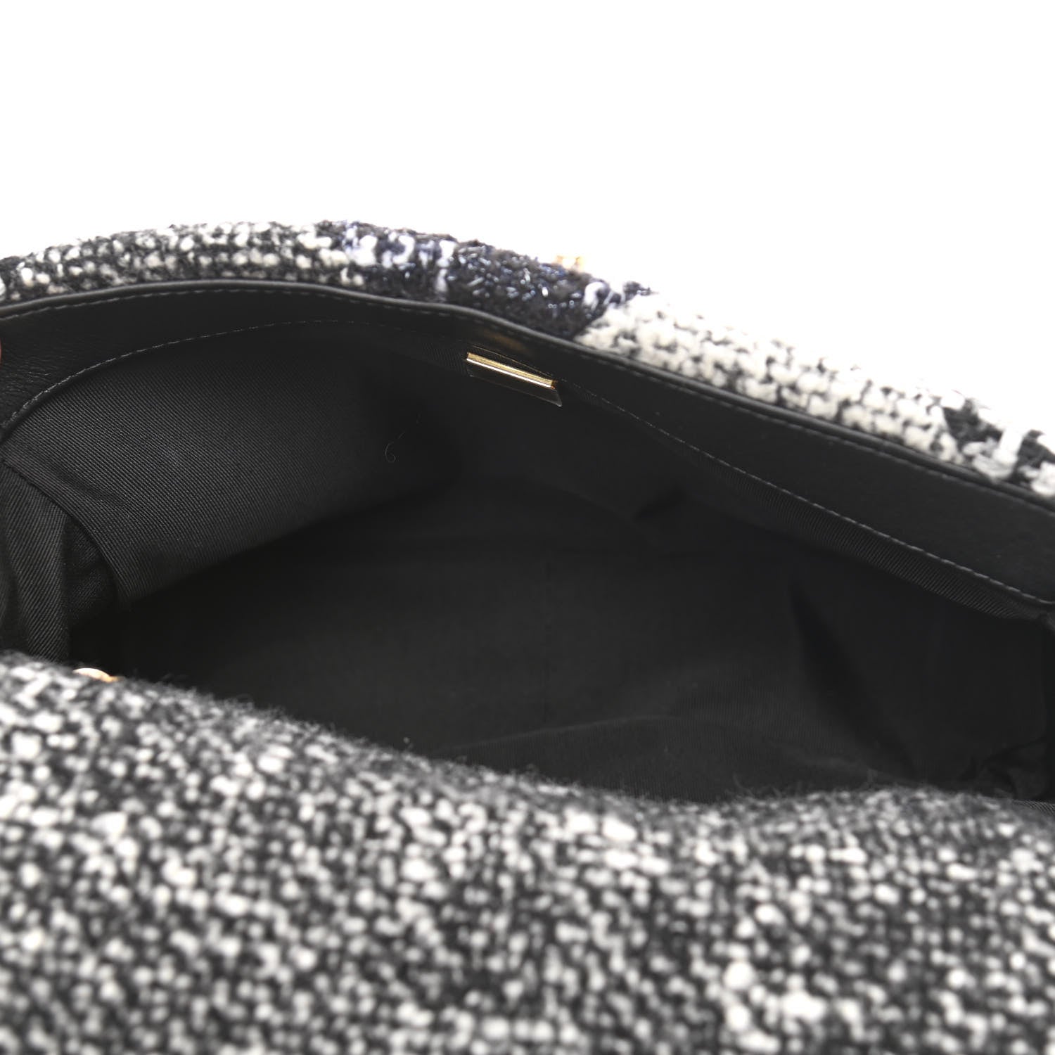Chanel Tweed Quilted Medium Chanel 19 Flap Black White 5 of 10
