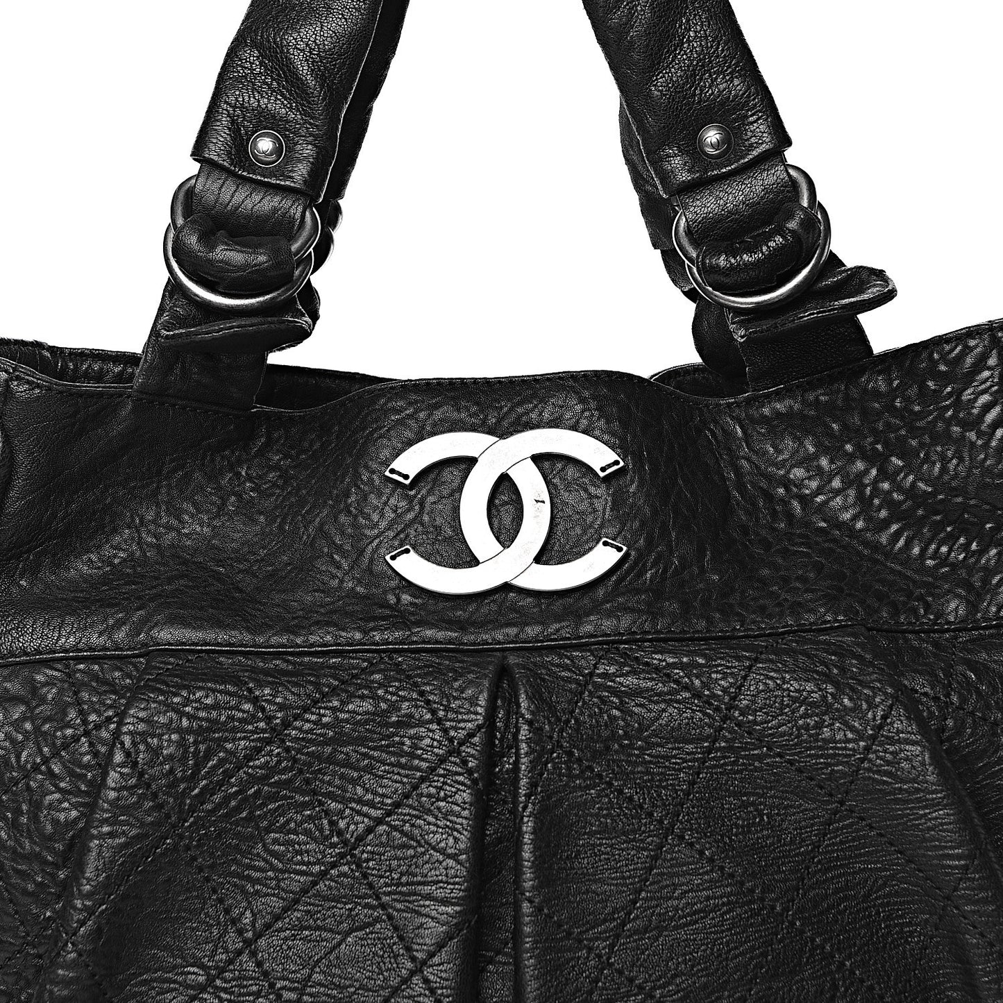 Distressed Lambskin Le Marais Tote Black