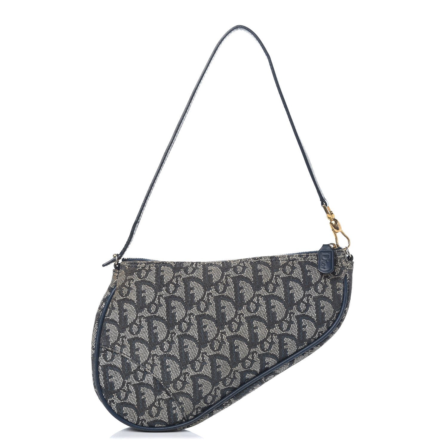 Christian Dior Monogram Mini Saddle Pochette Navy 1 of 10