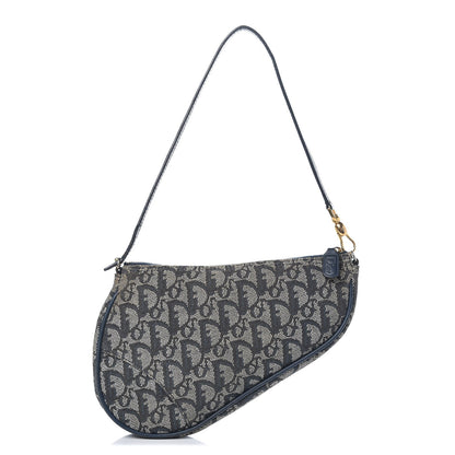 Christian Dior Monogram Mini Saddle Pochette Navy 1 of 10
