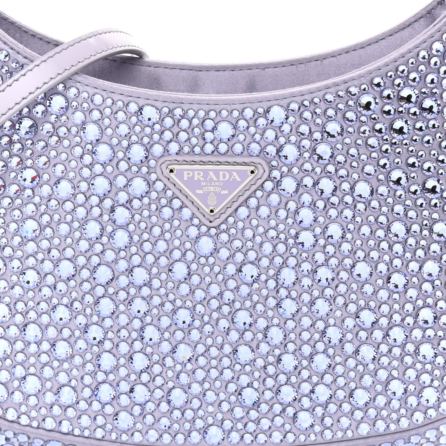 Satin Crystal Cleo Adjustable Strap Shoulder Bag Glicine