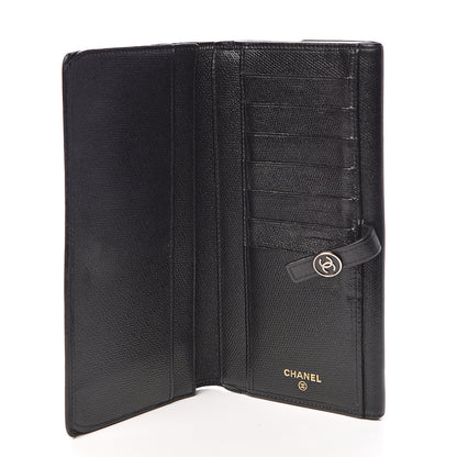 Chanel Grained Calfskin CC Button Long Wallet Black 5 of 11