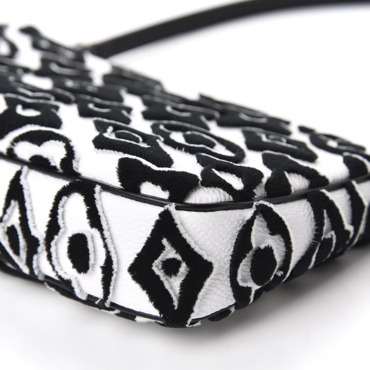 X UF Tufted Monogram Pochette Accessories White Black