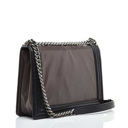 Chanel Glazed Calfskin Large Boy Flap Black Brown 3 of 8