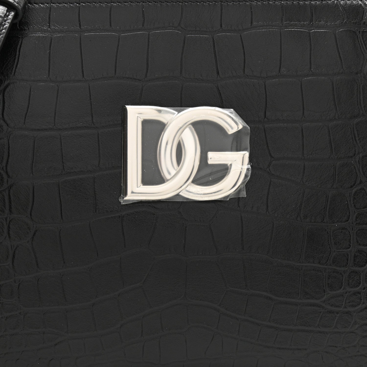 Dolce & Gabbana Crocodile Embossed Medium Tris Shoulder Bag Black 8 of 10
