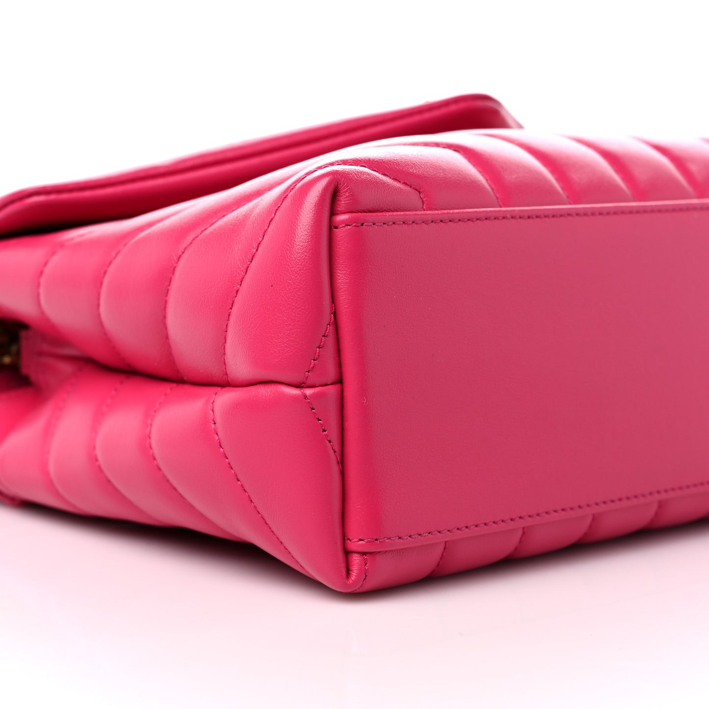 Calfskin Y Quilted Monogram Small Loulou Chain Satchel Fresh Fuchsia