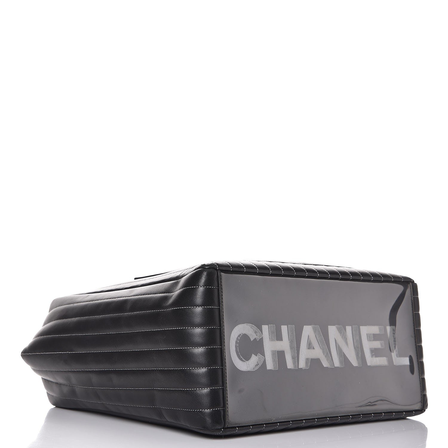 Chanel Lambskin Vertical Quilted Large Mademoiselle Tote Black 4 of 11