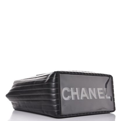 Chanel Lambskin Vertical Quilted Large Mademoiselle Tote Black 4 of 11