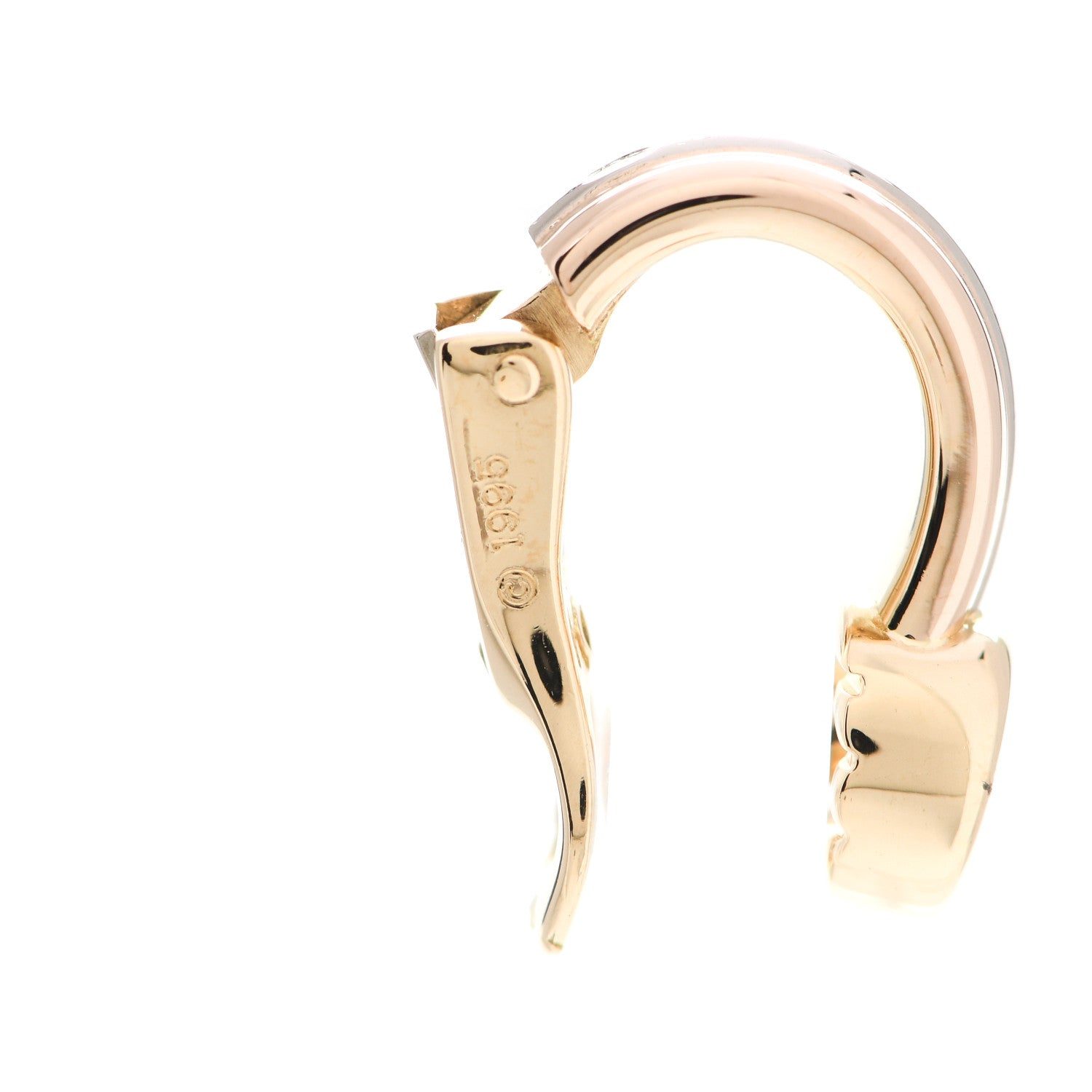 Cartier 18K Yellow White Pink Gold Diamond Trinity Clip-On Earrings 5 of 5