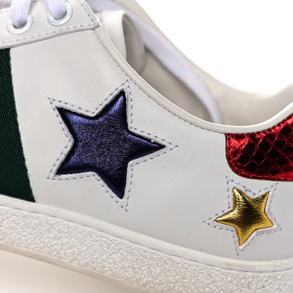 Gucci Calfskin Ayers Web Star Embroidered Womens Ace Sneakers 35.5 White Multi 16 of 17