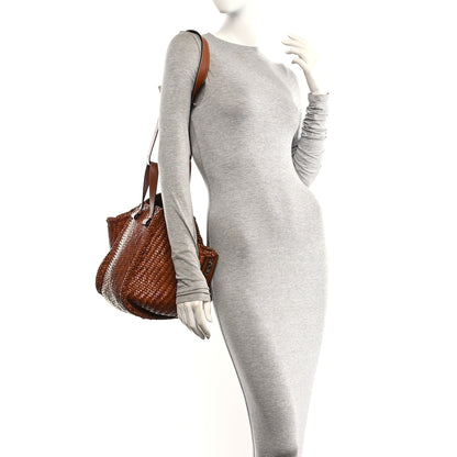 Loewe Calfskin Woven Medium Hammock Shoulder Bag Tan 2 of 13