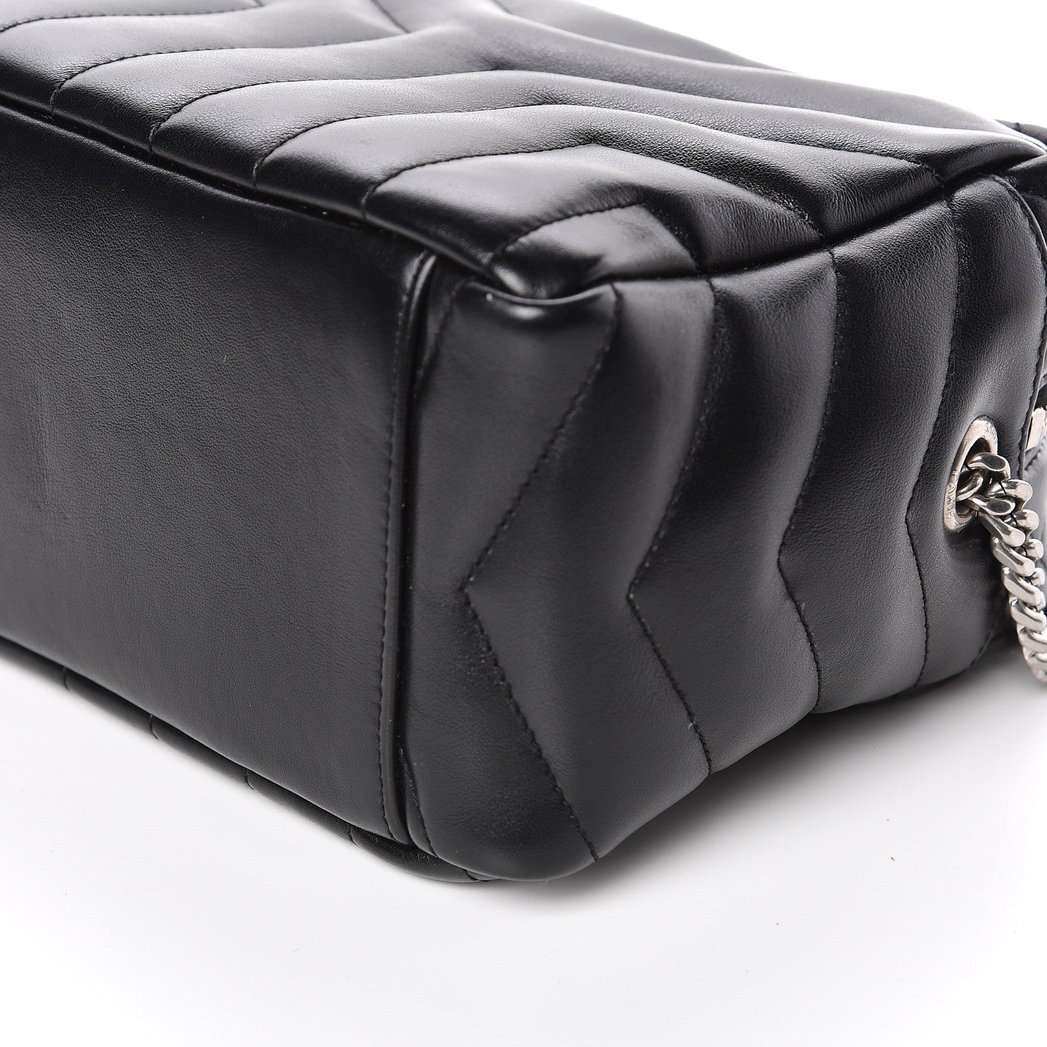 Saint Laurent Calfskin Y Quilted Monogram Small Loulou Bowling Bag Black 8 of 9
