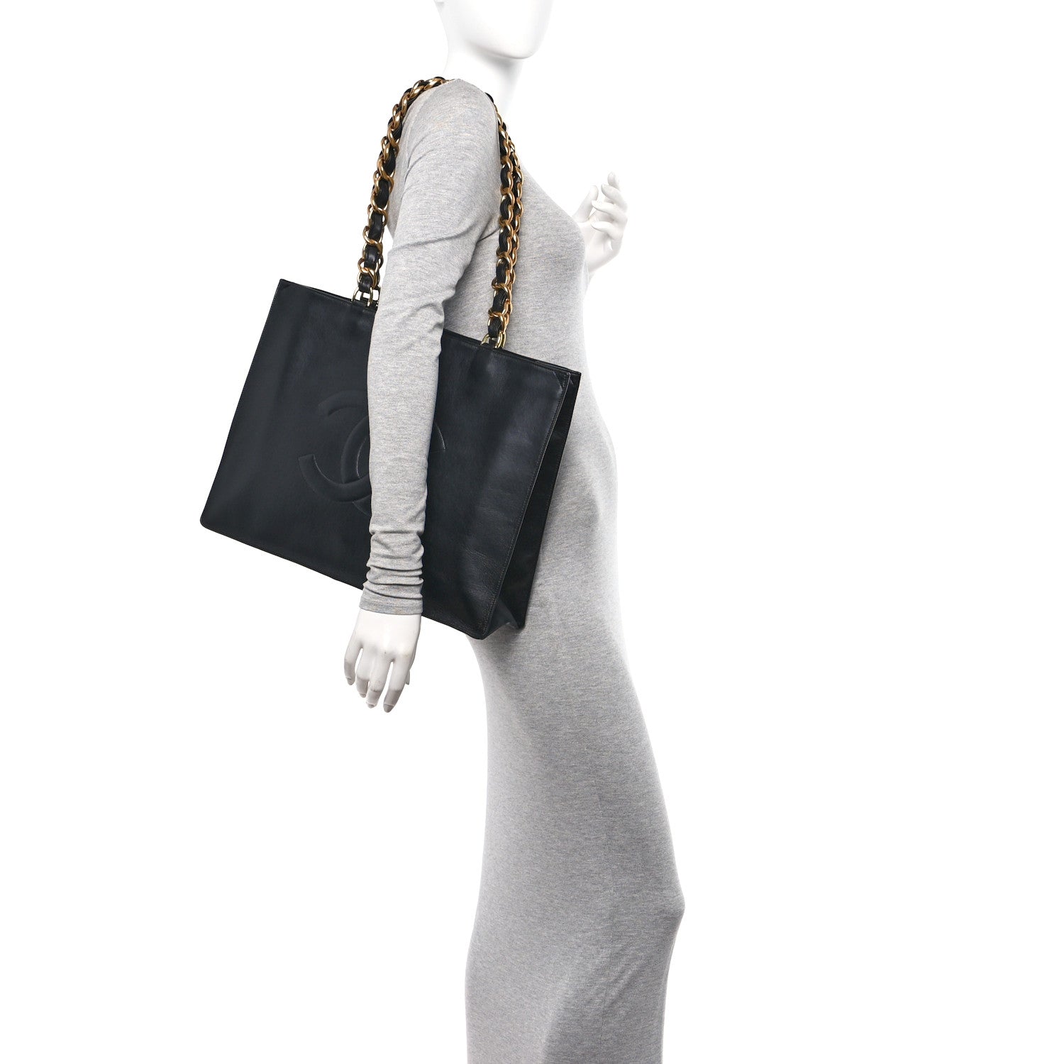 Chanel Lambskin CC Tote Black 2 of 11