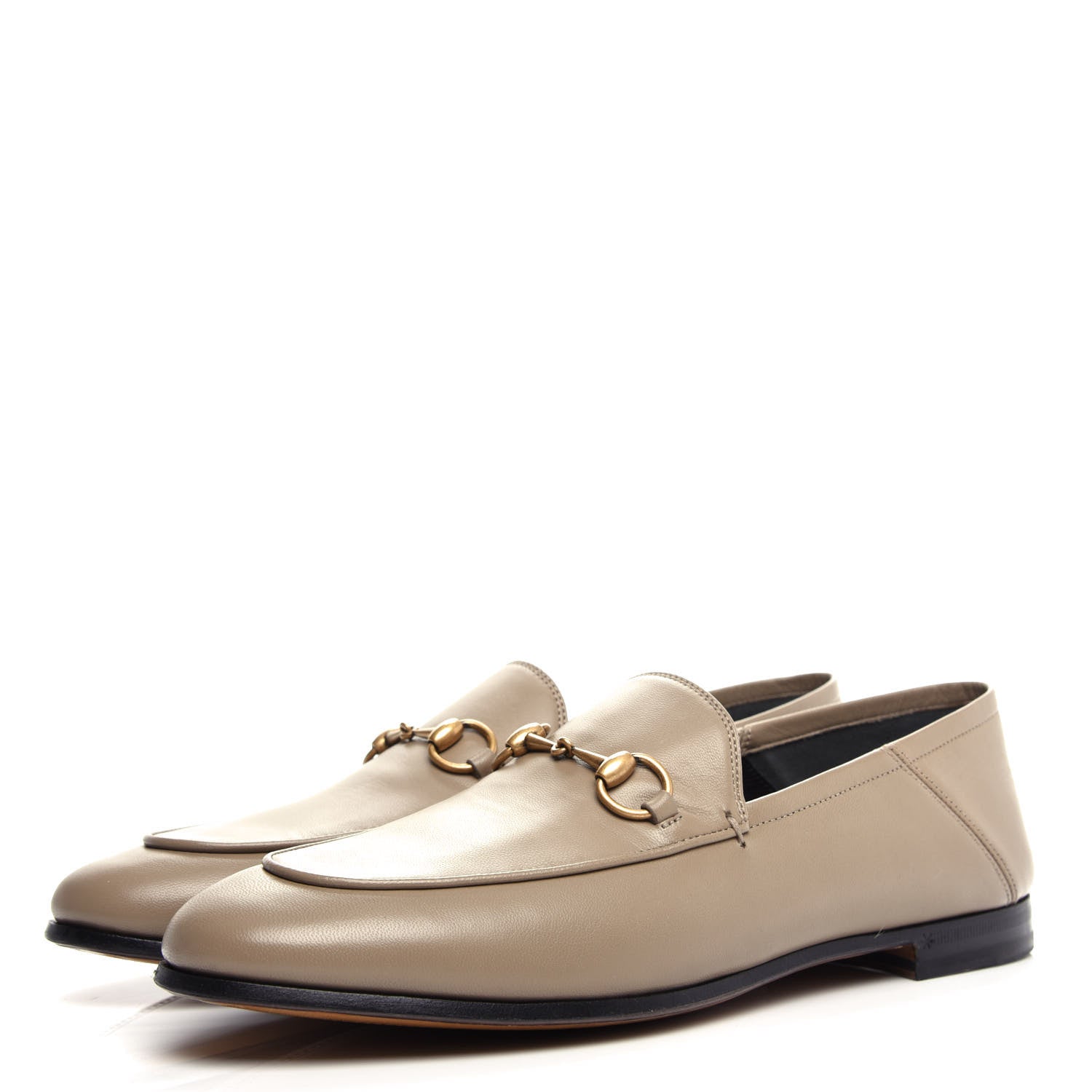 Gucci Lambskin Womens Brixton Horsebit Loafers 39 Mud 3 of 11