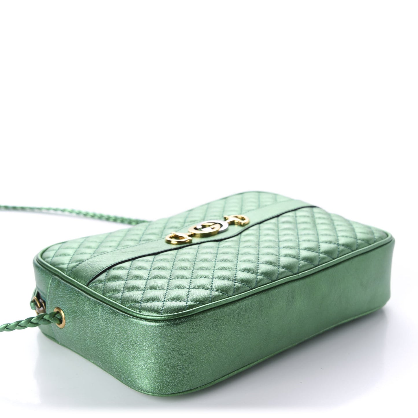 Laminated Nappa Trapuntata Small Zumi Shoulder Bag Jasmine Green